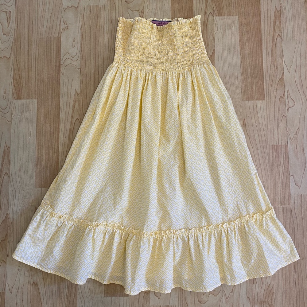 Vineyard Vines yellow dress with sailboats size XS